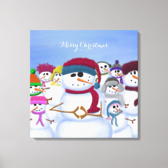 Lienzo Snowmen lindo y caprichoso (Anverso)