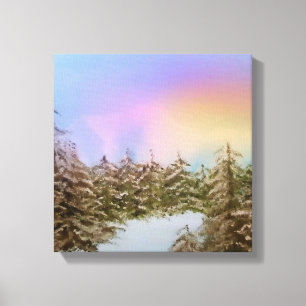 Lienzo Snowowy se inclina por el paisaje invernal origina
