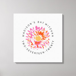 Lienzo SO Bat BONITO Mitzvah Rótulo En Junta De Memoria