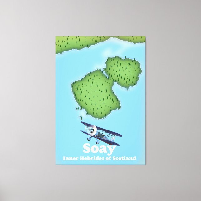 Lienzo Soay Hébridas Interiores de Escocia mapa (Anverso)