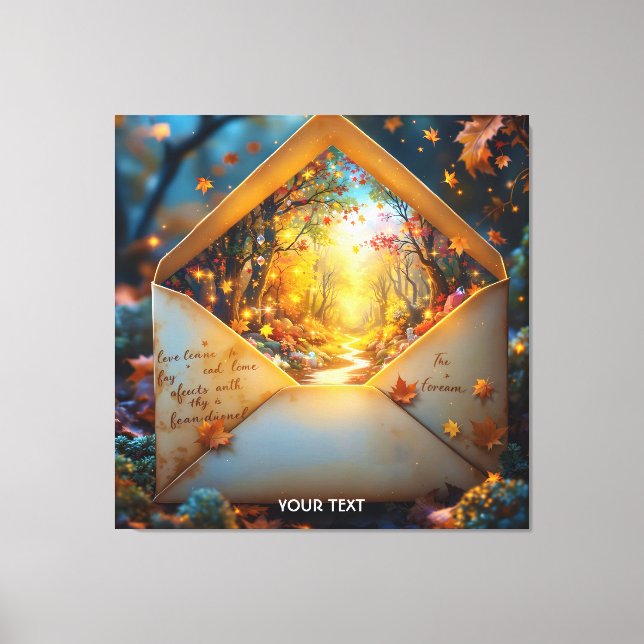 Lienzo Sobre de otoño antiguo y bonito (Anverso)