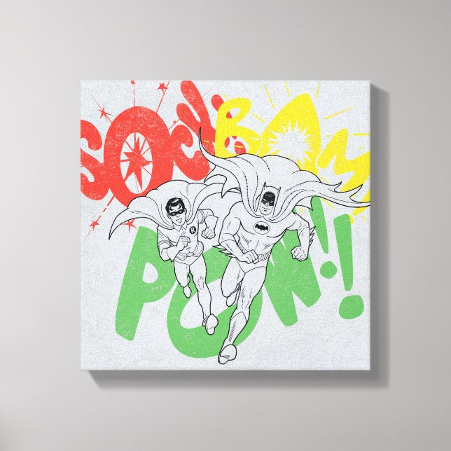 Lienzo SOCK BAM POW Batman y Robin (Anverso)