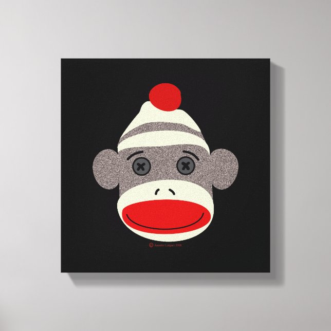 Lienzo Sock Monkey Face (Anverso)