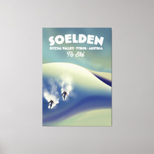 Lienzo Soelden, Valle de Ötztal, Tirol, Austria Esquí