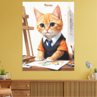 Sofisticado Arquitecto Cat Ginger Kitten Art