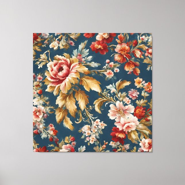 Lienzo Sofisticado diseño floral italiano hermoso (Anverso)