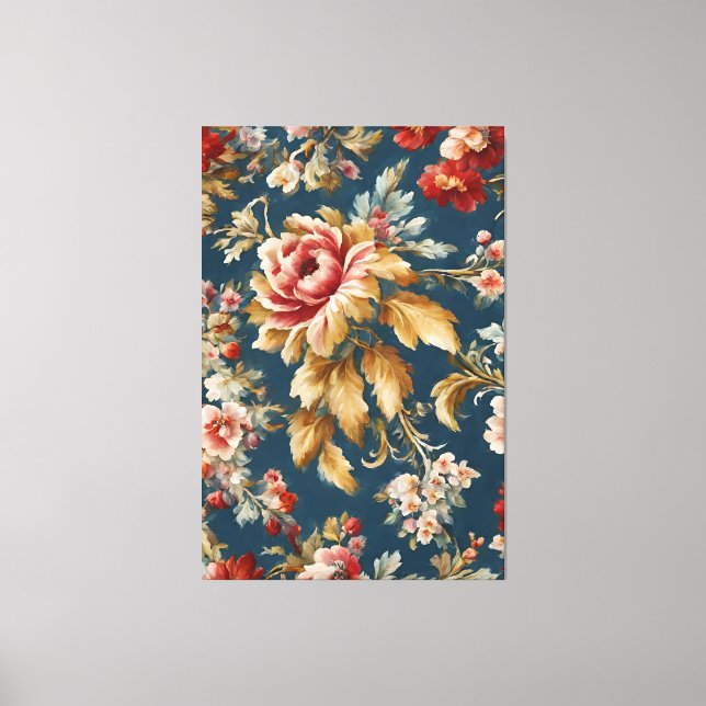 Lienzo Sofisticado diseño floral italiano hermoso (Anverso)