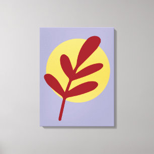 Lienzo Sol amarillo de la planta roja