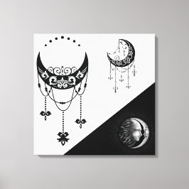 Lienzo Sol celeste y luna
