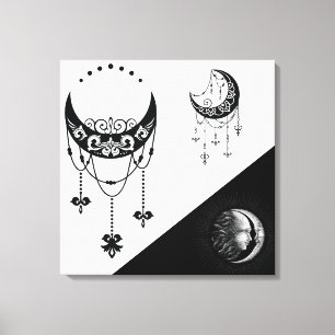 Lienzo Sol celeste y luna
