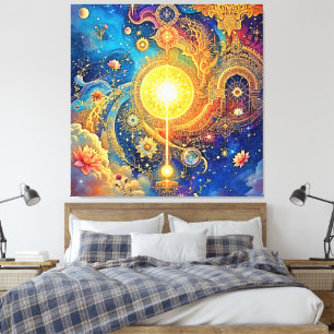 Lienzo Sol cósmico Mandala Art