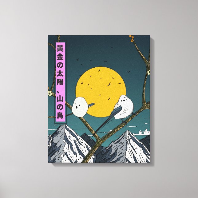 Lienzo Sol Dorado, Pájaros de Montaña (Anverso)