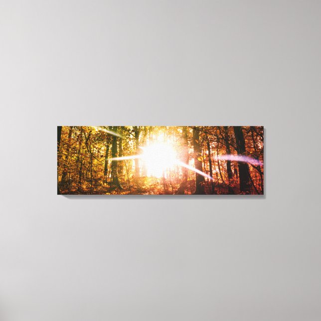 Lienzo Sol en el bosque de otoño (Anverso)