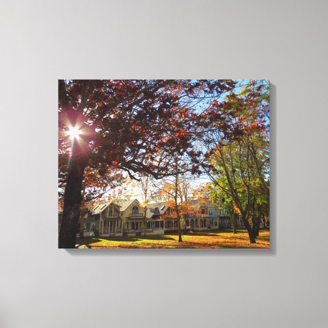 Lienzo Sol y cabañas otoñales - Viñal de Martha (Anverso)