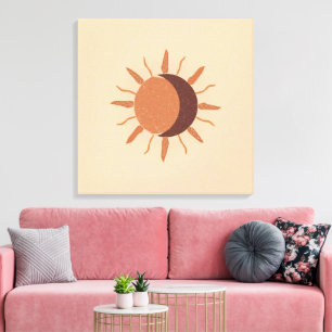 Lienzo Sol y Luna – Boho Celestial Equilibrio Sagrado