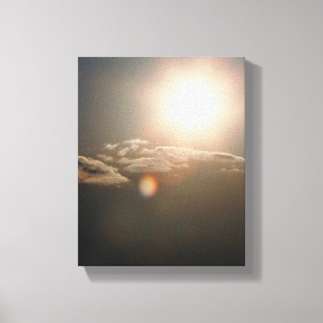 Lienzo Sol y nubes con cielo azul (Anverso)