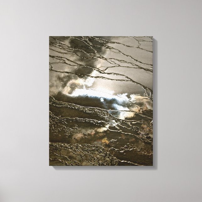LIENZO SOL Y NUBES DE TORMENTA EN AGUA ABSTRACTA (Anverso)