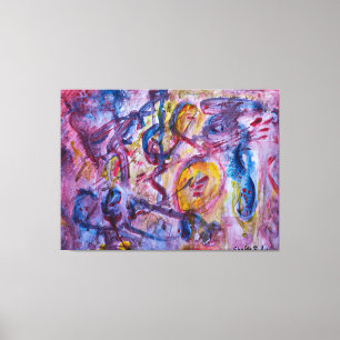 Lienzo Solapamientos dinámicos de tonos azul y violeta