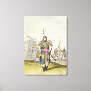 Lienzo Soldado chino en el vestido de batalla lleno,