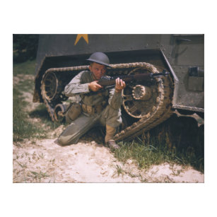 Lienzo Soldado de la Segunda Guerra Mundial arrodillado c