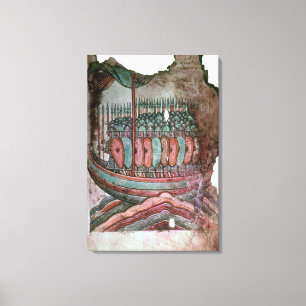 Lienzo Soldados normandos que cruzan el canal inglés