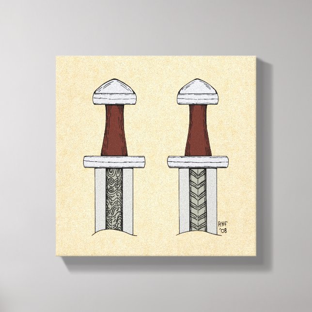 Lienzo Soldadura de patrón de espadas de visión (Anverso)