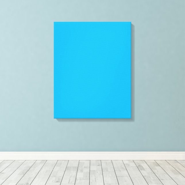 Lienzo Solid Cyan Blue Background | Summer Minimal Style (Insitu (piso de madera))