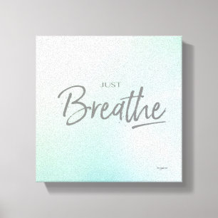 Lienzo Sólo respira la cita de la mediación del yoga