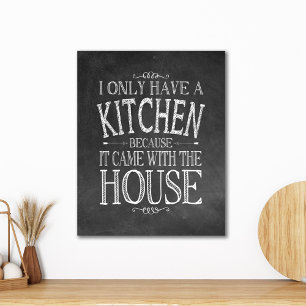 Lienzo Solo tengo una cocina porque llegó a casa