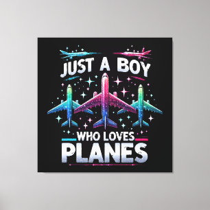 Lienzo Solo un chico que ama los aviones