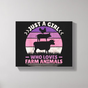 Lienzo Sólo una Chica que ama a los animales de granja am