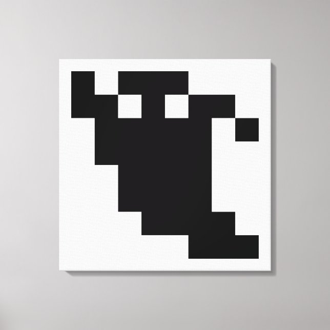 Lienzo Sombra de fantasma de 8 bits (Anverso)