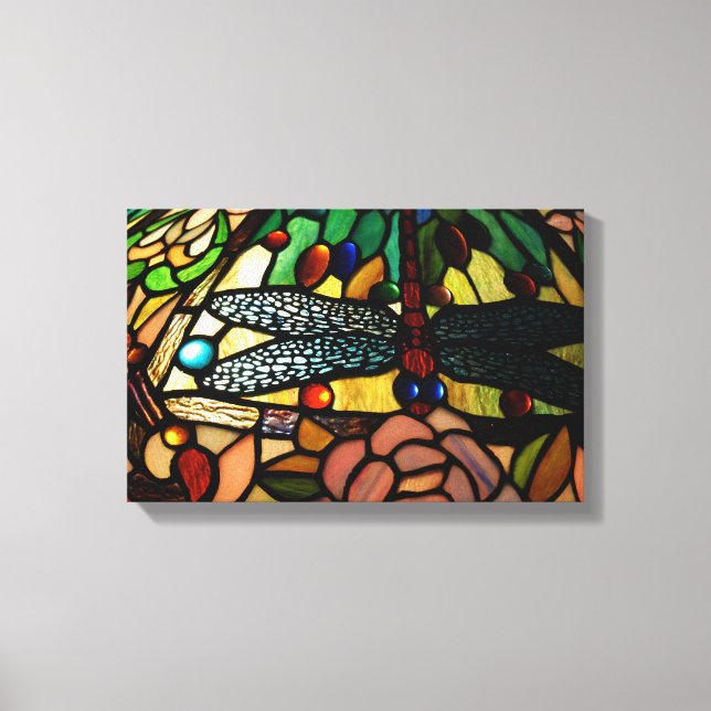 Lienzo Sombra de la lámpara de vidrio manchado de cierre  (Anverso)