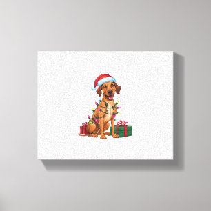Lienzo Sombrero de Santa Luces de Navidad Perro Thai Ridg