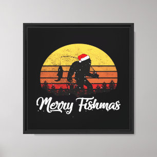 Lienzo Sombrero de Santa Navidad Bigfoot Alegre Fishmas V