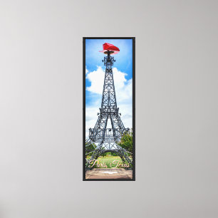 Lienzo Sombrero rojo de Texas, Torre Eiffel, Paris Texas
