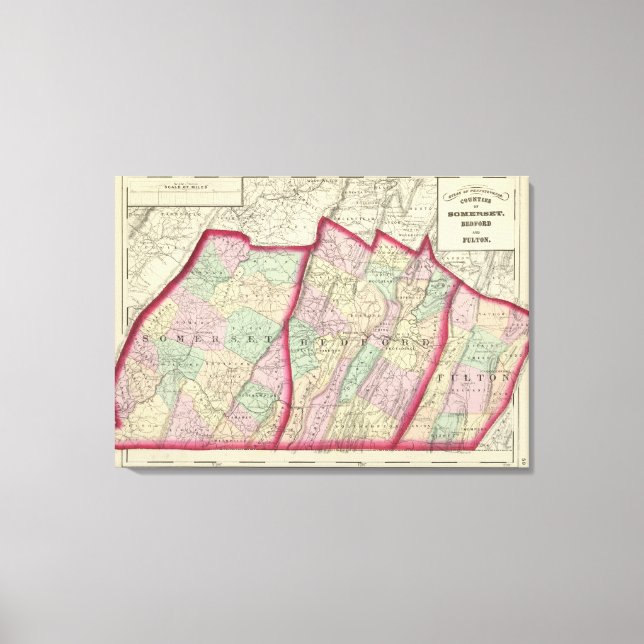 Lienzo Somerset, Bedford, condados de Fulton (Anverso)