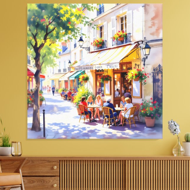 Lienzo Sommermorgen im Straßencafé (Insitu (Sala de estar))