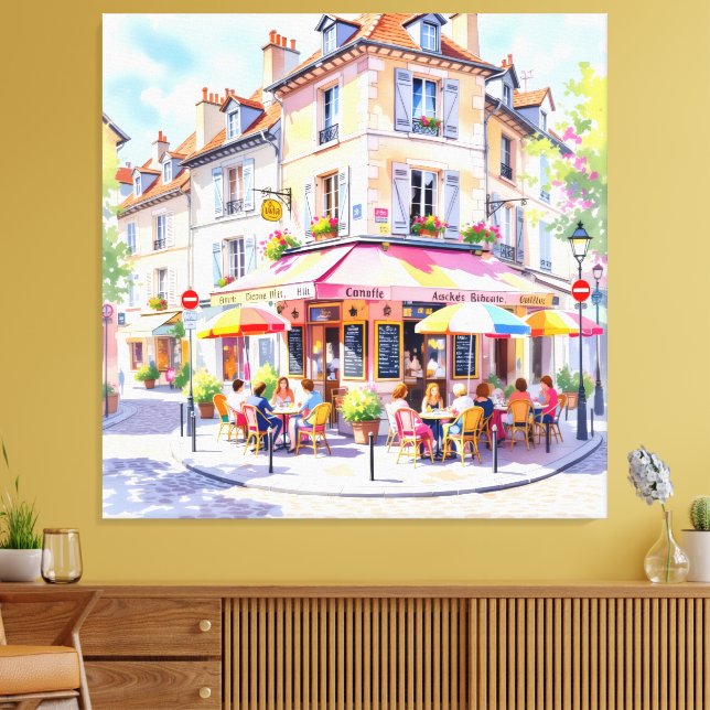 Lienzo Sommermorgen im Straßencafé (Insitu (Sala de estar))