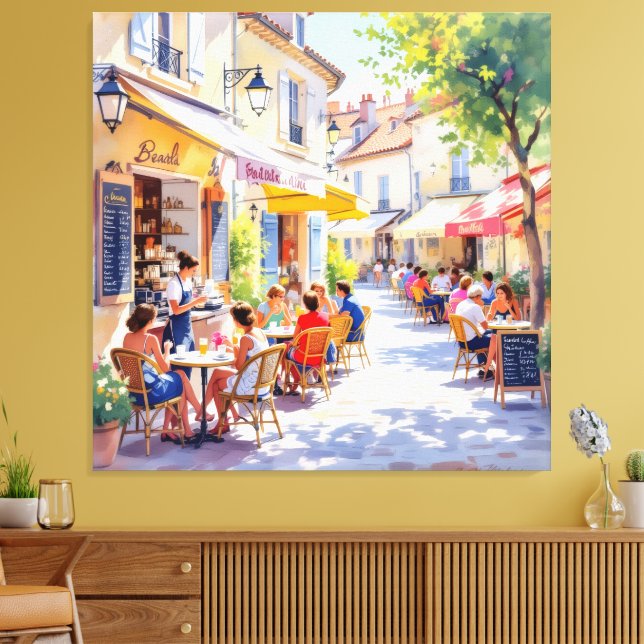 Lienzo Sommermorgen im Straßencafé (Insitu (Sala de estar))