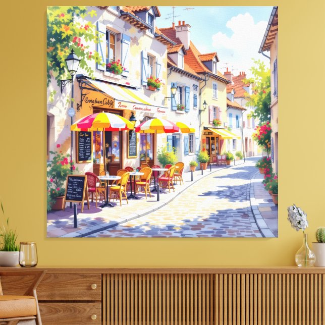 Lienzo Sommermorgen im Straßencafé (Insitu (Sala de estar))