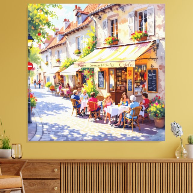 Lienzo Sommermorgen im Straßencafé (Insitu (Sala de estar))