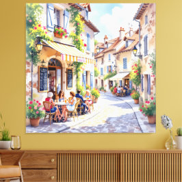 Lienzo Sommermorgen im Straßencafé