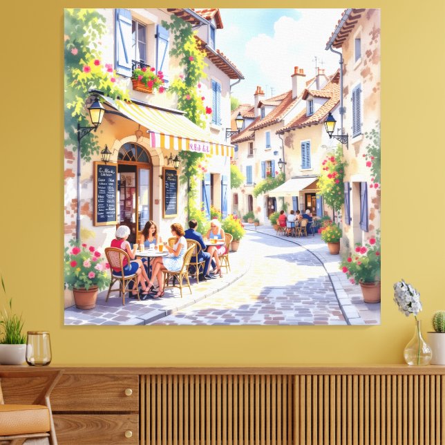 Lienzo Sommermorgen im Straßencafé (Insitu (Sala de estar))