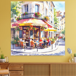 Lienzo Sommermorgen im Straßencafé