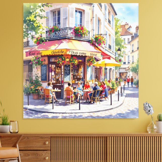 Lienzo Sommermorgen im Straßencafé (Insitu (Sala de estar))