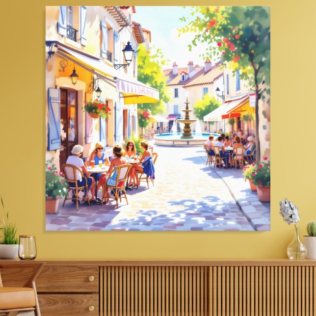 Lienzo Sommermorgen im Straßencafé (Insitu (Sala de estar))