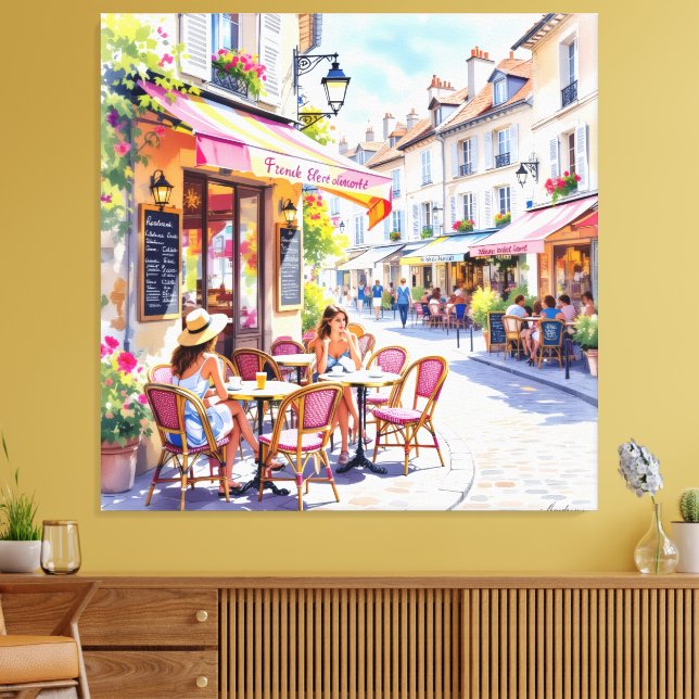 Lienzo Sommermorgen im Straßencafé (Insitu (Sala de estar))