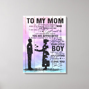 Lienzo Son To My Mom Letter, Mother Birthday Gift