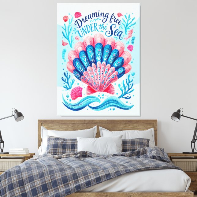 Lienzo Soñando Libre Bajo El Mar (Insitu(Dormitorio))